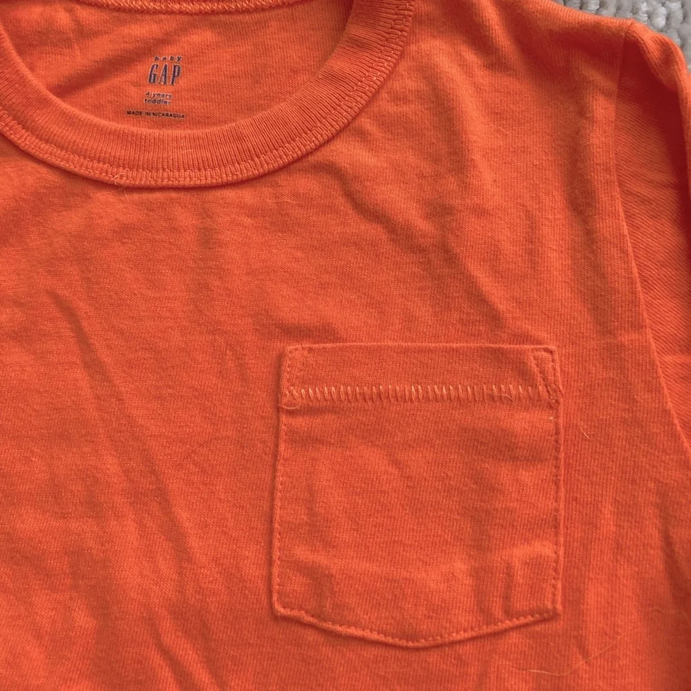 GAP Kids Orange Pocket Long Sleeve Tee‎ 100% Cotton Size 4